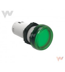 Lampka jednoczęściowa LED zielona, światło ciągłe 12VAC/DC LPMLA3