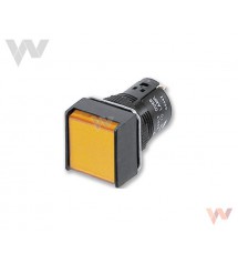 Wskaźnik M165-AY-5 kwadratowy, żółty, lampka żarowa 5 VAC/DC, IP65