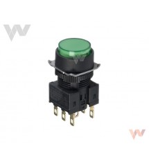 Wył. przyciskowy A16L-TGA-24-1 zielony z podśw. 24 VAC/DC SPDT IP40