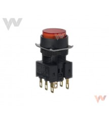 Wył. przyciskowy A16L-TRM-24-1 czerwony z podśw. 24 VAC/DC SPDT IP40
