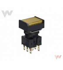 Wył. przyciskowy A165L-JYA-12-2 żółty z podśw. 12 VAC/DC DPDT IP65