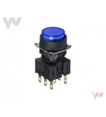 Wył. przyciskowy A165L-TAA-24-1 niebieski z podśw. 24 VAC/DC SPDT IP65