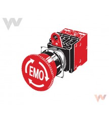 Przyciskowy wyłącznik bezpieczeństwa A22E-M-01-EMO, Ø-40mm, 1NC
