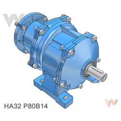Przekładnia walcowa HA-32 z przyłączem IEC P80B14